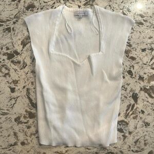 Elegant White Ribbed Top by Lush